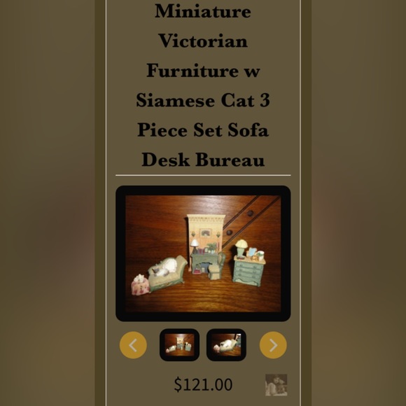 Gorgeous Set of 3 Pieces of Victorian Furniture. Mini set 1980’s - Picture 2 of 7